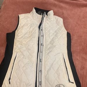 Vest, brand marker, size small, color white and black